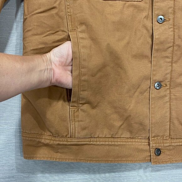 Woolrich Chore Jacket Mens 3XL Brown Canvas Sherpa Lined Corduroy Collar Barn - Picture 5 of 16